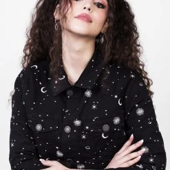 DEN1 CELESTIAL EMBROIDERED DENIM JACKET