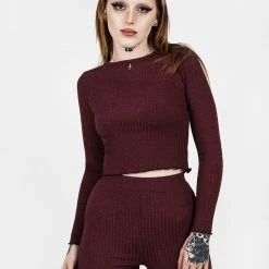 DES1 Clothing MUNDI LONG SLEEVE CROP TOP