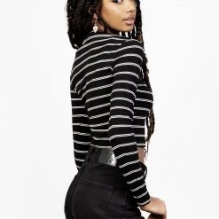 DMT1 Clothing SLASH 90S STRIPE CROP TOP