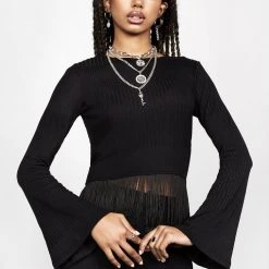DMT1 Clothing RHIANNON FRINGED JERSEY TOP