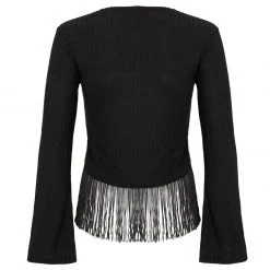 DMT1 Clothing RHIANNON FRINGED JERSEY TOP