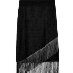 DMT1 LITTLELIES MIDI FRINGED JERSEY SKIRT