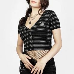 DMT1 Rave Stripe Short Sleeve Cardigan