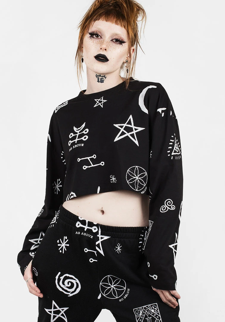 JB1 ABOVE BELOW CROP LONG SLEEVE TEE Women