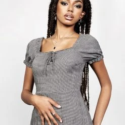 LVT1 Women ELVINA LACE UP MIDI DRESS