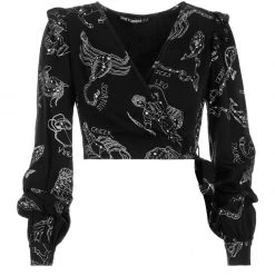 LVT1 Clothing Zodiac Crop Wrap Top