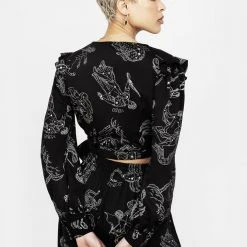 LVT1 Clothing Zodiac Crop Wrap Top