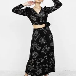 LVT1 Clothing Zodiac Crop Wrap Top