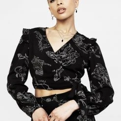 LVT1 Clothing Zodiac Crop Wrap Top