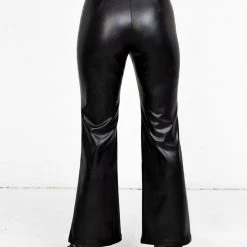 LVT1 BRONTE LEATHER FLARED TROUSERS