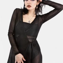 LVT1 AMORE SHEER WRAP DRESS Clothing