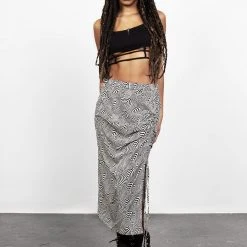 MET1 Clothing SUMMERS RUCHED MIDI SKIRT