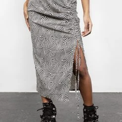 MET1 Clothing SUMMERS RUCHED MIDI SKIRT