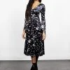 MET1 ALLNIGHTER VELVET MIDI DRESS