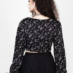 MET1 Women MAKEBELIEVE TIE FRONT CROP TOP