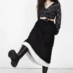 MET1 MUTINY LAYERED MIDI SKIRT