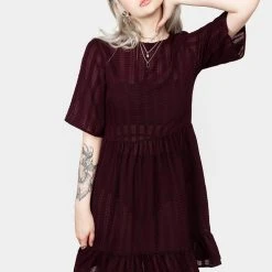 MET1 SHEER SMOCK DRESS IN PURPLE Clothing