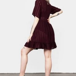 MET1 SHEER SMOCK DRESS IN PURPLE Clothing