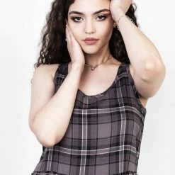 MET1 Women DOLLY CHECK MINI DRESS