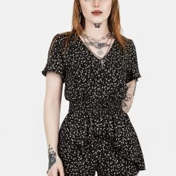 MET1 VALLEY FRILL PEPLUM PLAYSUIT