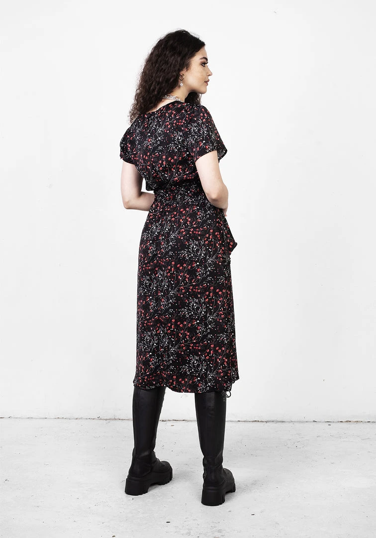 MET1 ROSETEARS FRILL PEPLUM MIDI DRESS 5 MET1 ROSETEARS FRILL PEPLUM MIDI DRESS