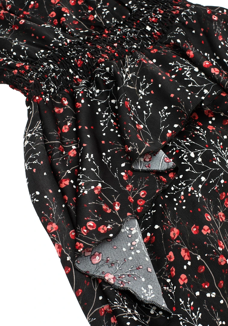 MET1 ROSETEARS FRILL PEPLUM MIDI DRESS 10 MET1 ROSETEARS FRILL PEPLUM MIDI DRESS