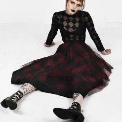 MET1 Women CIRQUE LAYERED TULLE MIDI SKIRT