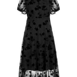 MET1 Women STEVIE FLOCKED MIDI DRESS