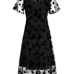 MET1 Women STEVIE FLOCKED MIDI DRESS