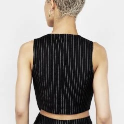 MET1 Women NIGHTMARE CROP TAILORED WAISTCOAT