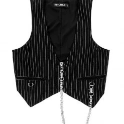 MET1 Women NIGHTMARE CROP TAILORED WAISTCOAT