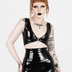 MET1 Women HELLBOUND VINYL CROP TOP