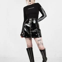 MET1 Women SINISTER MINI VINYL SKIRT