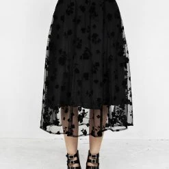 MET1 STEVIE MIDI FLOCK SKIRT