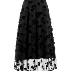 MET1 STEVIE MIDI FLOCK SKIRT