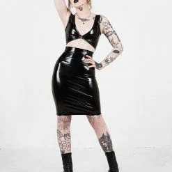 MET1 DOMINION MIDI VINYL SKIRT Women 17 MET1 DOMINION MIDI VINYL SKIRT Women