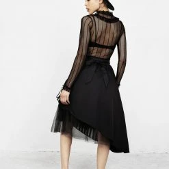 MET1 PARANORMAL ASYMMETRIC MIDI SKIRT