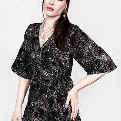 MET1 SPELLWORK MIDI WRAP DRESS Women 15 MET1 SPELLWORK MIDI WRAP DRESS Women