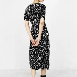 MET1 Women HEDGEWITCH V-NECK MIDI DRESS