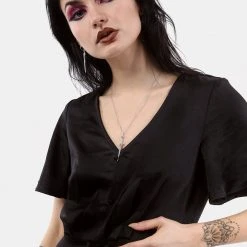 MET1 Women DAMOZEL FIT AND FLARE V NECK MINI DRESS