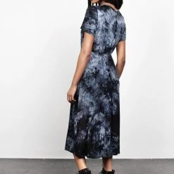 MET1 DRACONIC TIE DYE MIDI SKATER DRESS