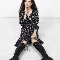 MET1 Women HEDGEWITCH RUFFLE WRAP ABOVE KNEE DRESS