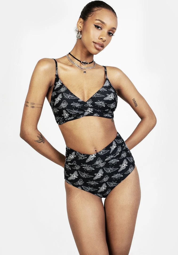 MIF1 Women Mortmoth Twist High-Waisted Bikini Bottom 5 MIF1 Women Mortmoth Twist High-Waisted Bikini Bottom