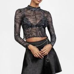 PFA1 Women Kurakura Mesh Crop Top