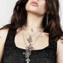 TOU1 Women Confession Multi-Chain Necklace