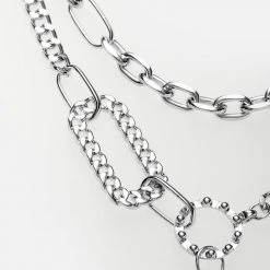 TOU1 Blade Multi-Chain Necklace Women