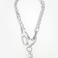 TOU1 Blade Multi-Chain Necklace Women