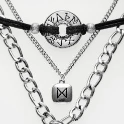 TOU1 Women Runes Layered Necklace