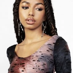 MET1 Clothing DISTRESSED JERSEY BODYSUIT