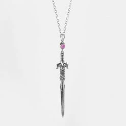 TOU1 RITUAL DAGGER AMETHYST PENDANT NECKLACE